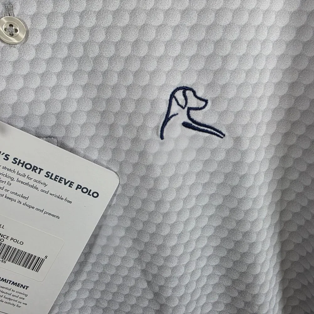 NWT Rhoback The Be The Ball  Performance Polo White  Size S LOGO